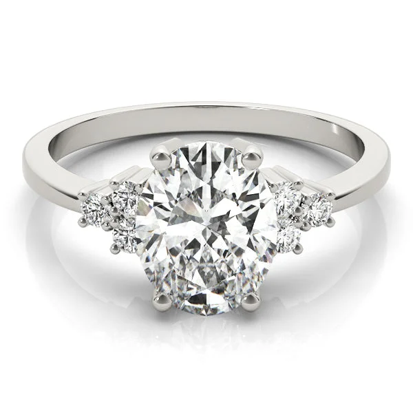 Women's engagement rings swooping-band-Alexandria Oval Diamond Engagement Ring