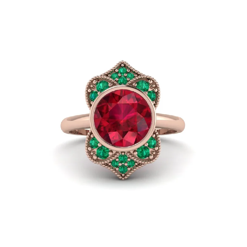 Women's engagement rings timeless-oval-Ruby Bezel Vintage-Inspired Engagement Ring - Olive No. 26