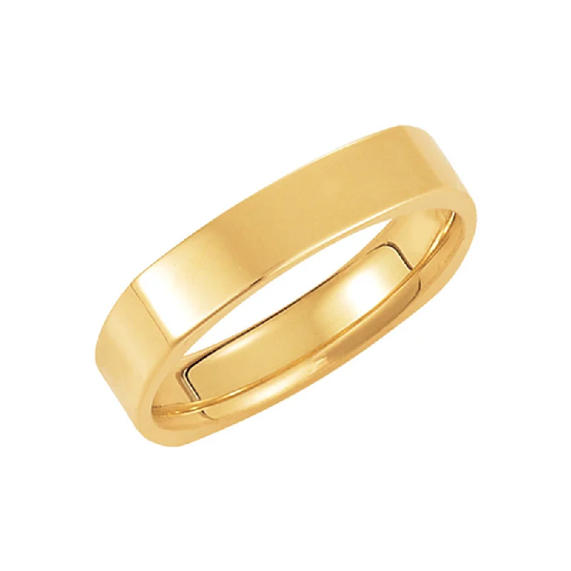 Women's rings shimmering-rose-2.5mm Square Comfort Fit Polished Band in 14k Yellow Gold