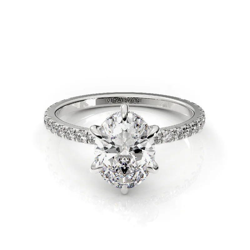 Women's engagement rings luminous-cushion-Alessandra Oval Diamond Engagement Ring