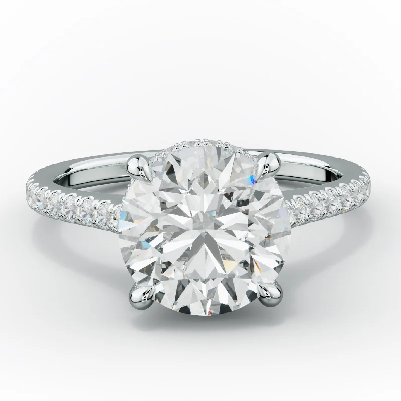 Women's engagement rings luminous-glow-Aria Round Diamond Engagement Ring