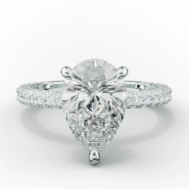 Women's engagement rings icy-white-gold-Sofia Pear Shape Diamond Engagement Ring