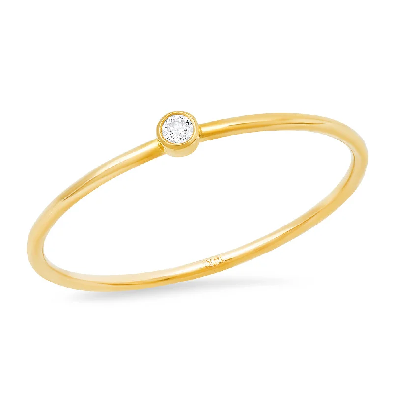 Women's rings hand-twisted-Diamond thin stacking ring