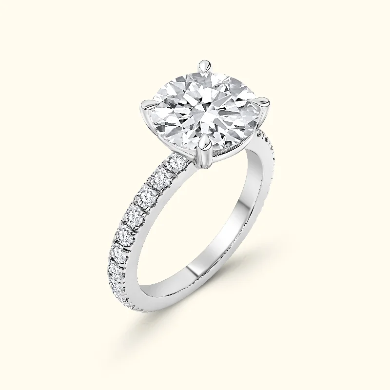 Women's engagement rings ornate-halo-Alana' Engagement Ring with French Pavé Setting