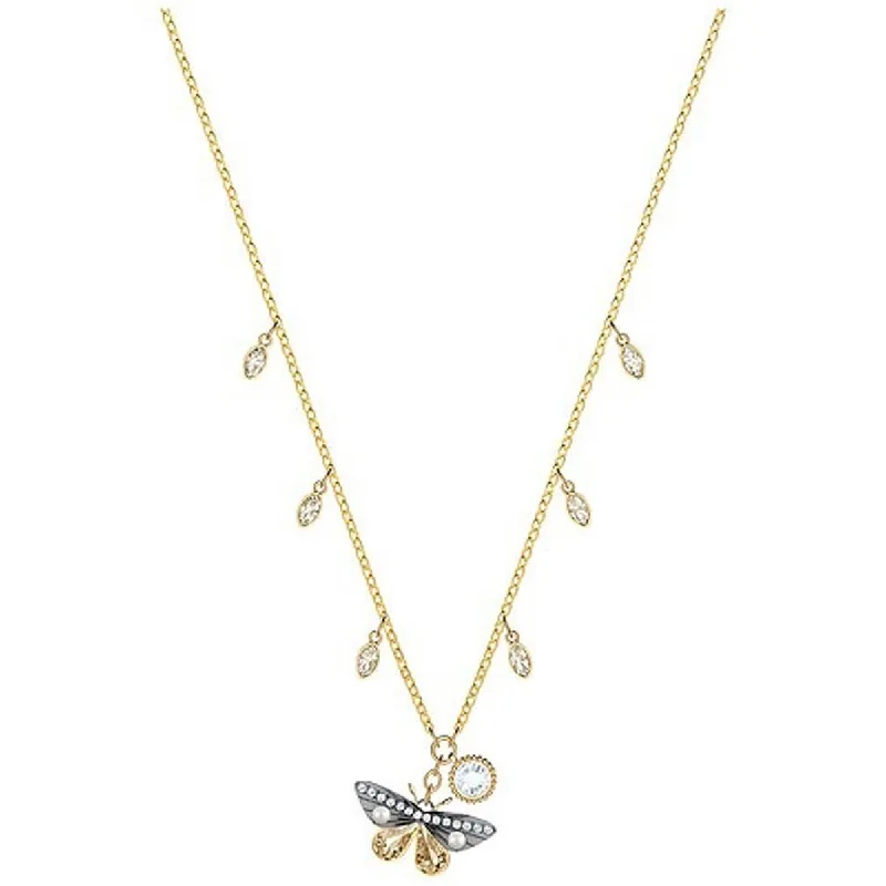 Women's necklaces satin-rose-Swarovski Women's Pendant Necklace - Magnetic Gold Plated Butterfly | 5416786