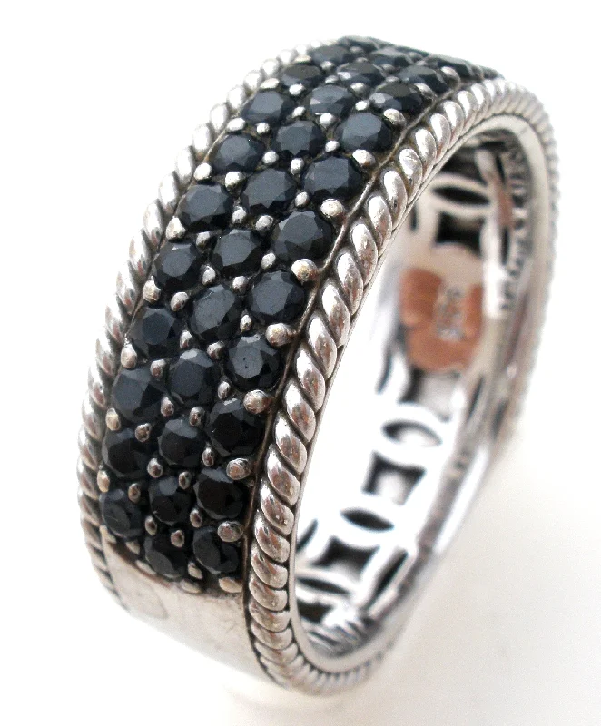 Women's rings celestial-chic-EFFY Black Diamond Ring Size 10.5 Sterling Silver