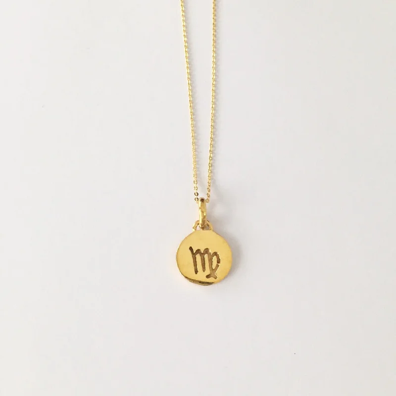 Women's necklaces glowing-zircon-Virgo Necklace, Solid Gold