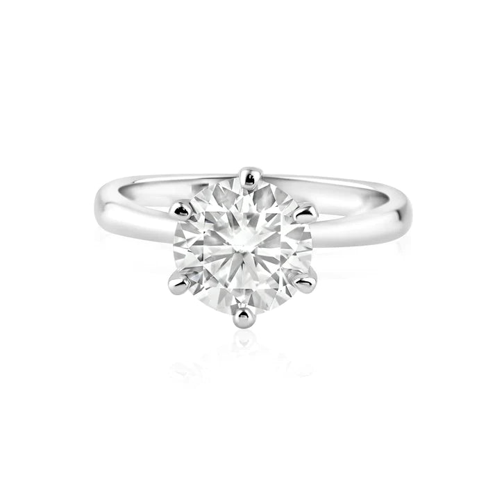 Women's rings luxe-titanium-Silver 925 Rhodium Plated 2 Carat Moissanite Ring