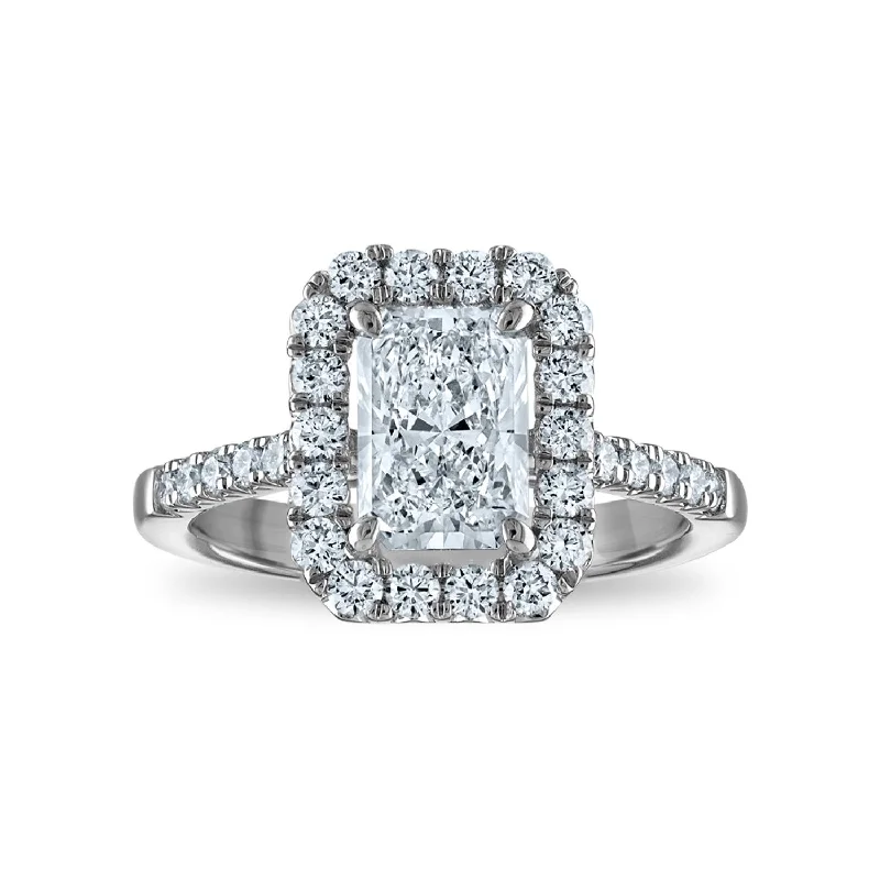 Women's engagement rings sculpted-prong-Signature EcoLove Diamond Dreams 1-7/8 CTW Diamond Halo Engagement Ring in 14KT White Gold