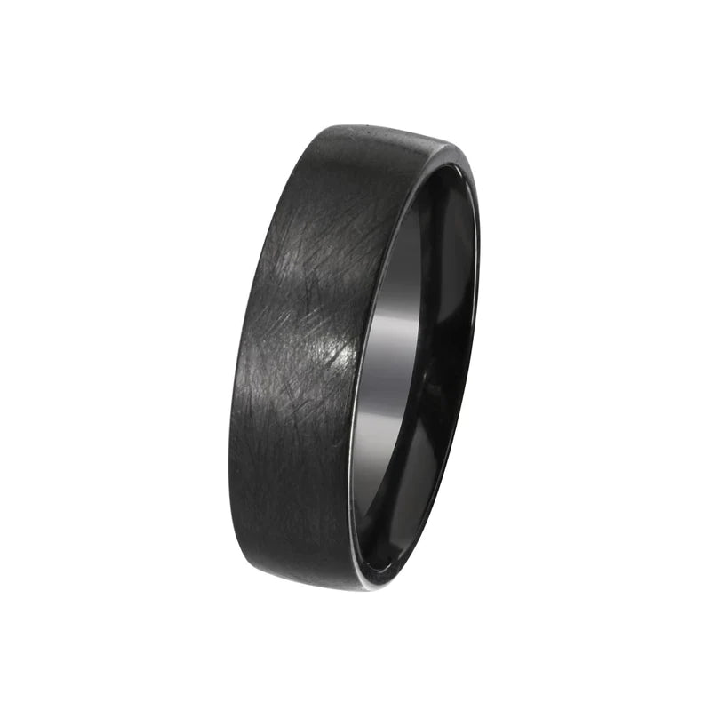 Women's rings soft-twinkle-Men's Sterling Silver 925 Black Rhodium Plated Matte Finish Band 6.5mm