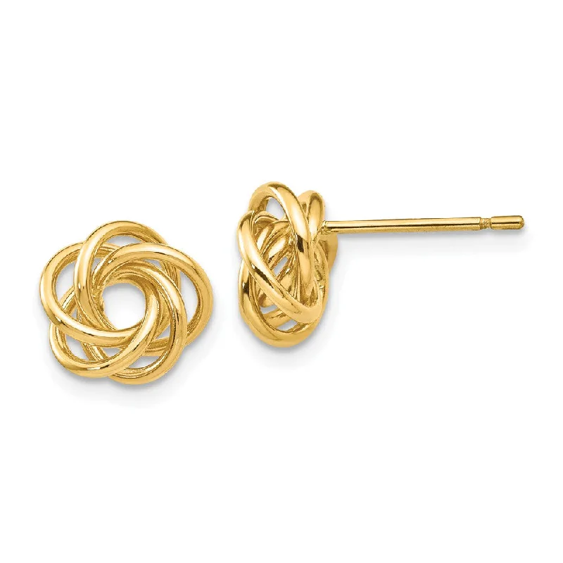 Women's earrings tender-accent-12mm Love Knot Post Earrings in 14k Yellow Gold