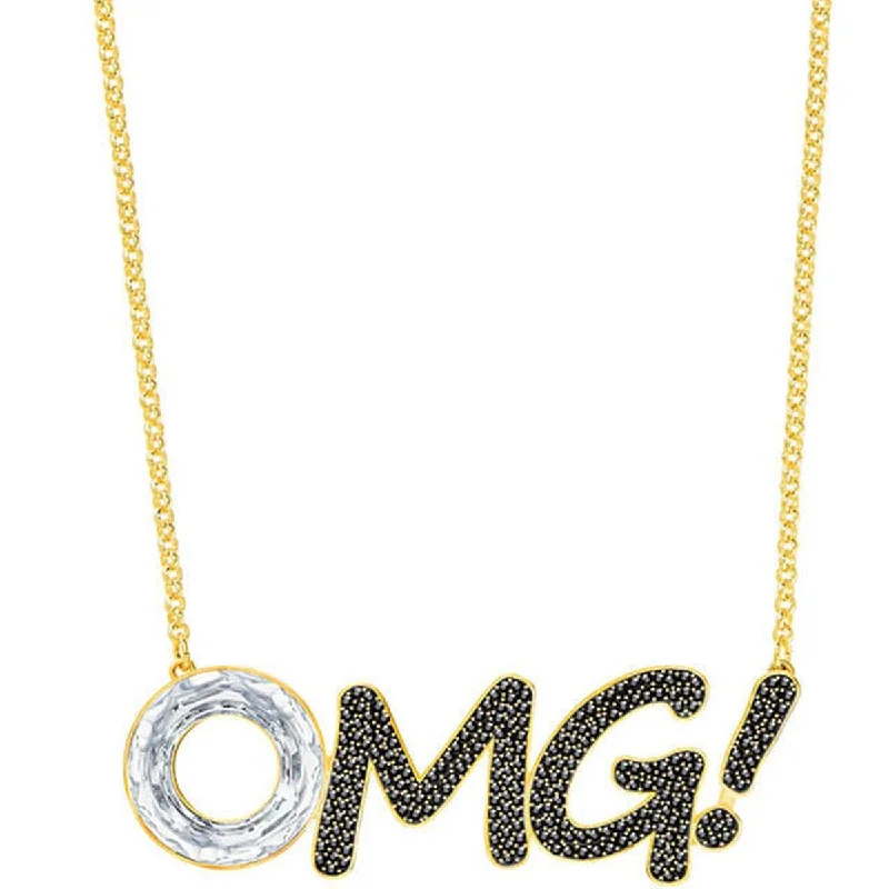 Women's necklaces subtle-twist-Swarovski Women's OMG Necklace - Humorist Black And Silver-Toned Crystal | 5351569