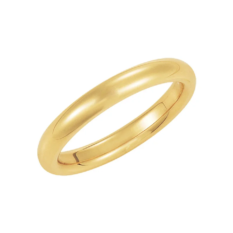 Women's rings radiant-swirl-3mm Domed Comfort Fit Wedding Band in 10k Yellow Gold