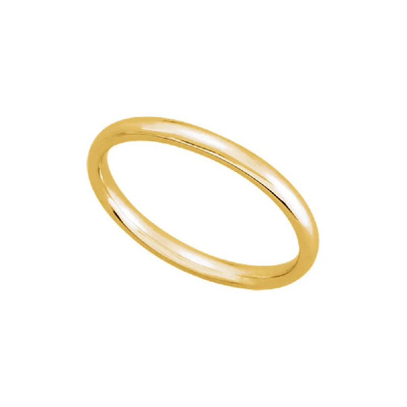 Women's rings twisted-vine-2mm Light Domed Comfort Fit Wedding Band in 14k Yellow Gold