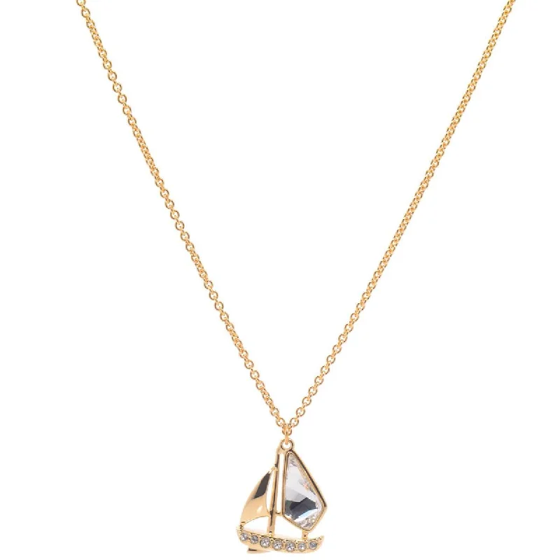 Women's necklaces peachy-charm-Swarovski Women's Necklace - Ocean Two Tone Sailboat Pendant | 5465944