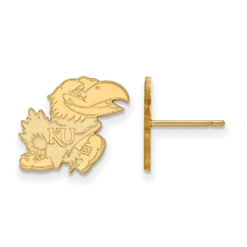 Women's earrings tender-tone-14k Yellow Gold University of Kansas Small Post Earrings