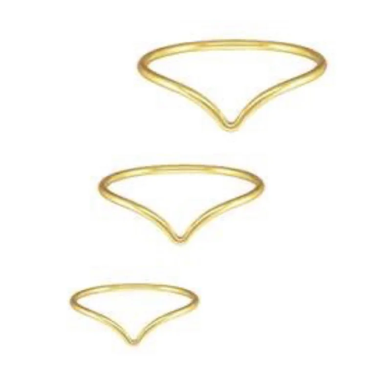 Women's rings glossy-edge-Chevron Stacking Ring