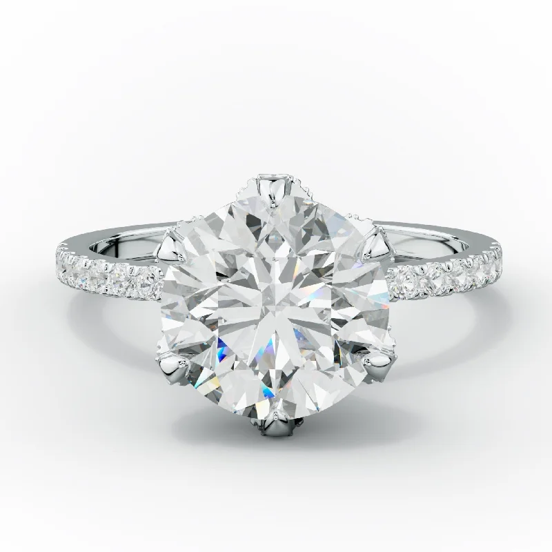 Women's engagement rings fine-brilliance-Charlotte Six Prong Round Diamond Engagement Ring