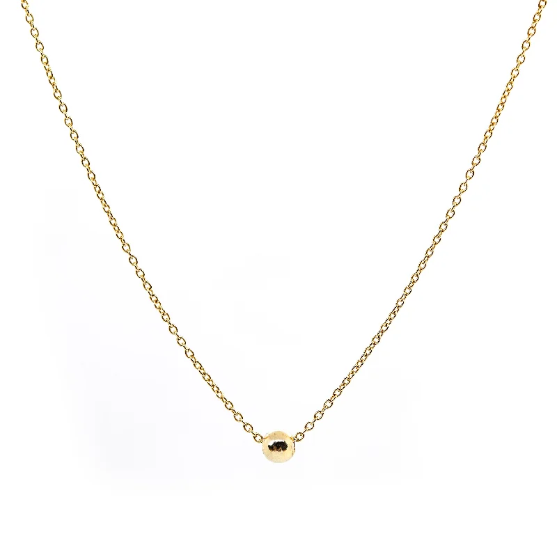 Women's necklaces sculpted-pendant-Single Point Necklace, Solid Gold