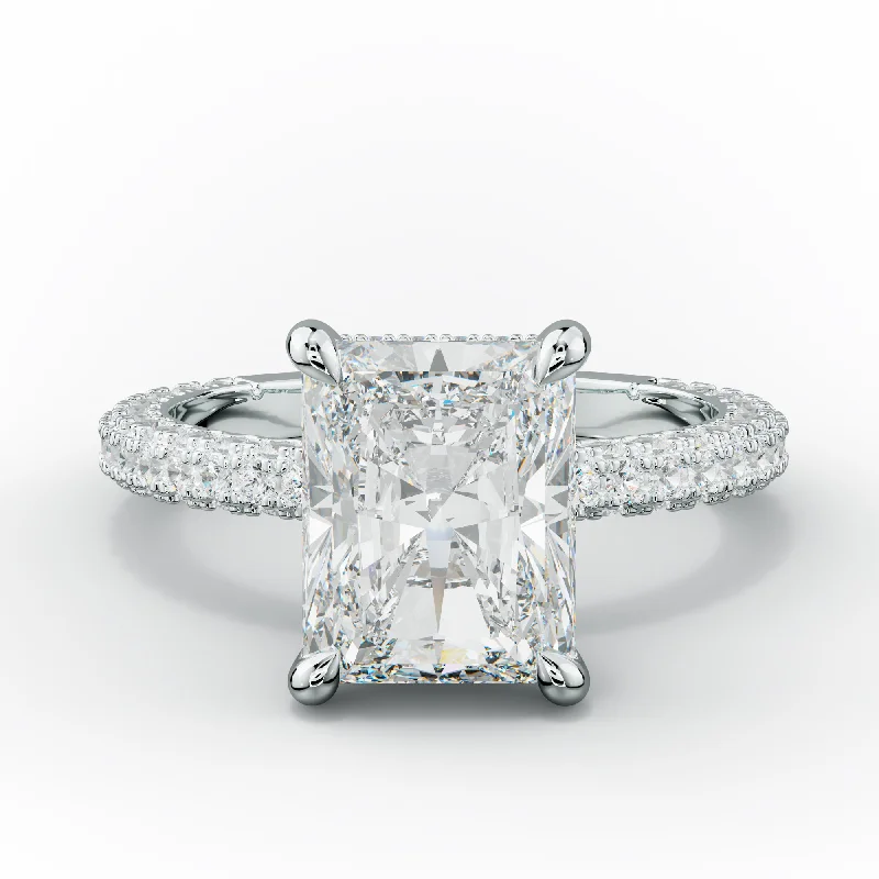 Women's engagement rings artisan-set-Aurora Radiant Diamond Engagement Ring