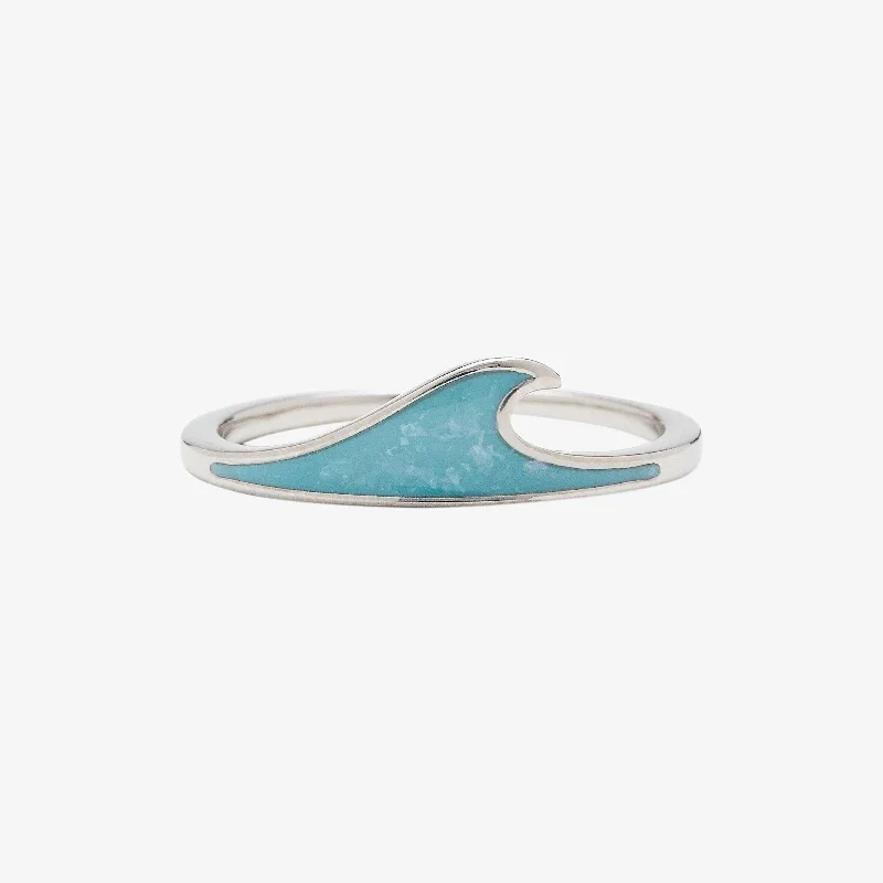 Women's rings luminous-stone-Wave Stacking Ring