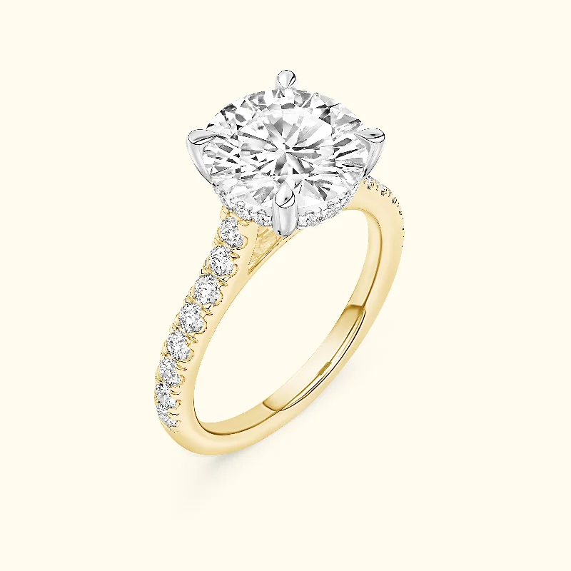 Women's engagement rings blush-shank-Elizabeth' Engagement Ring - French Pavé Halo Design