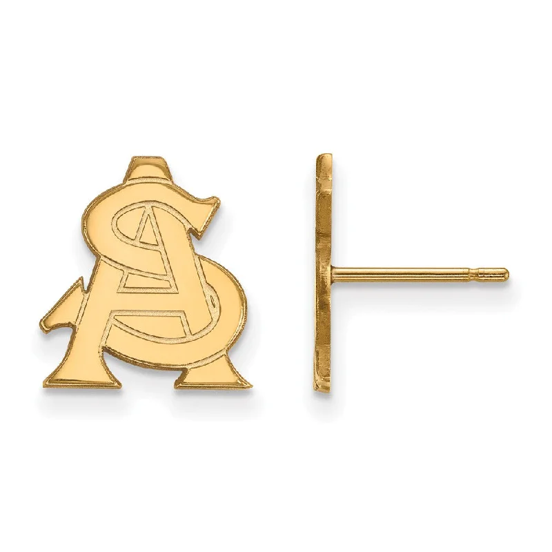 Women's earrings luxe-daily-14k Yellow Gold Arizona State University Small Post Earrings