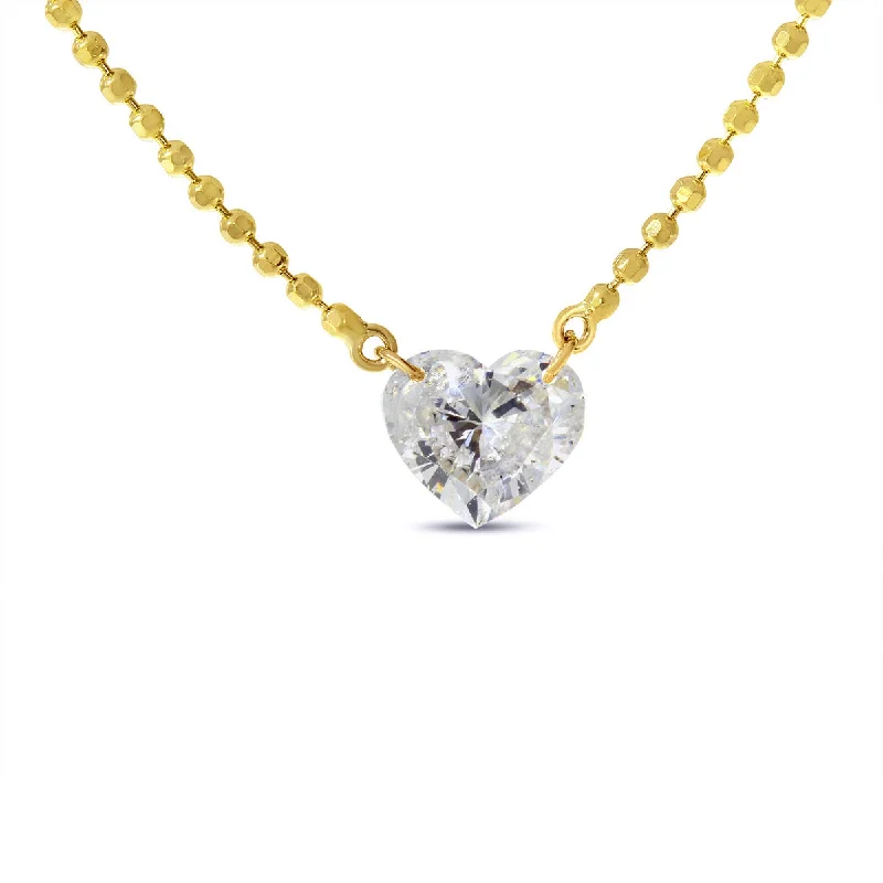 Women's necklaces blush-pendant-DASHING DIAMOND HEART LG NECKLACE P10355-18