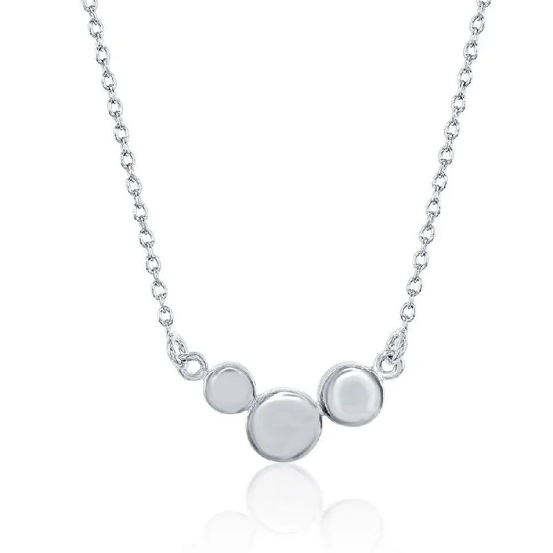 Women's necklaces fine-gleam-Sterling Silver Small Triple Circle Necklace