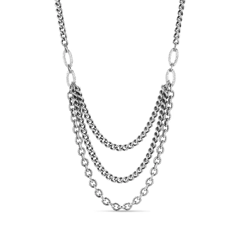 Women's necklaces luxe-daily-Montecito Nights Diamond Links Draped Chain Necklace N0003200