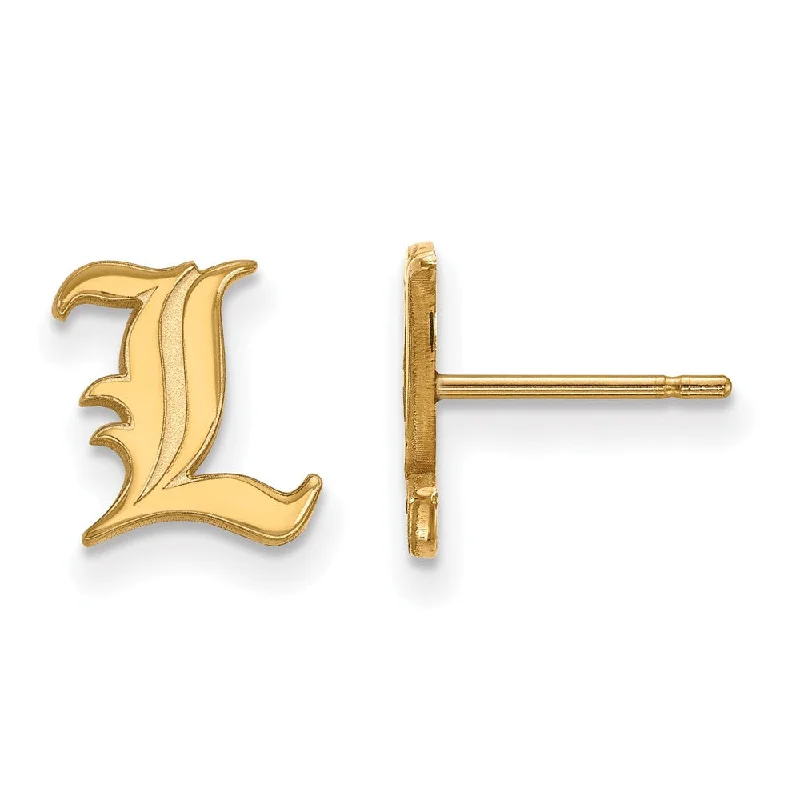 Women's earrings sculpted-stud-14k Yellow Gold University of Louisville XS (Tiny) Post Earrings