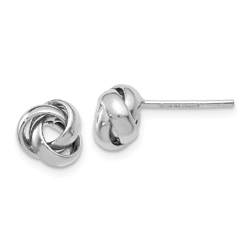 Women's earrings eternal-shimmer-7mm (1/4 Inch) Polished Love Knot Post Earrings in 14k White Gold