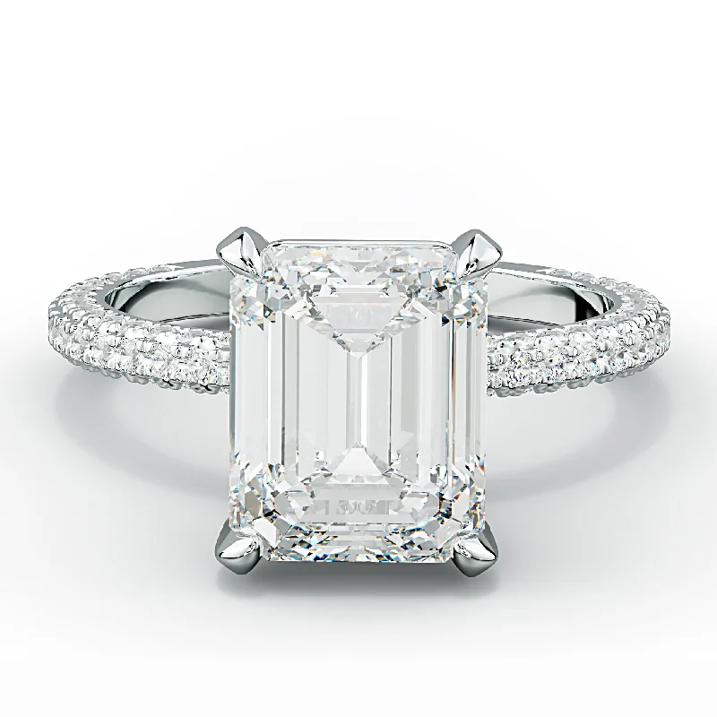 Women's engagement rings sparkling-emerald-Sofia Emerald Cut Diamond Engagement Ring