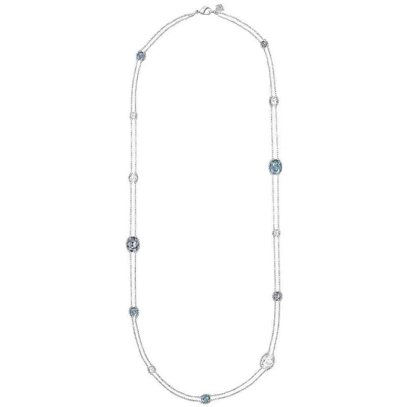 Women's necklaces arched-link-Swarovski Women's Strandage Necklace - Fragment Rhodium Plated Crystal | 5279430