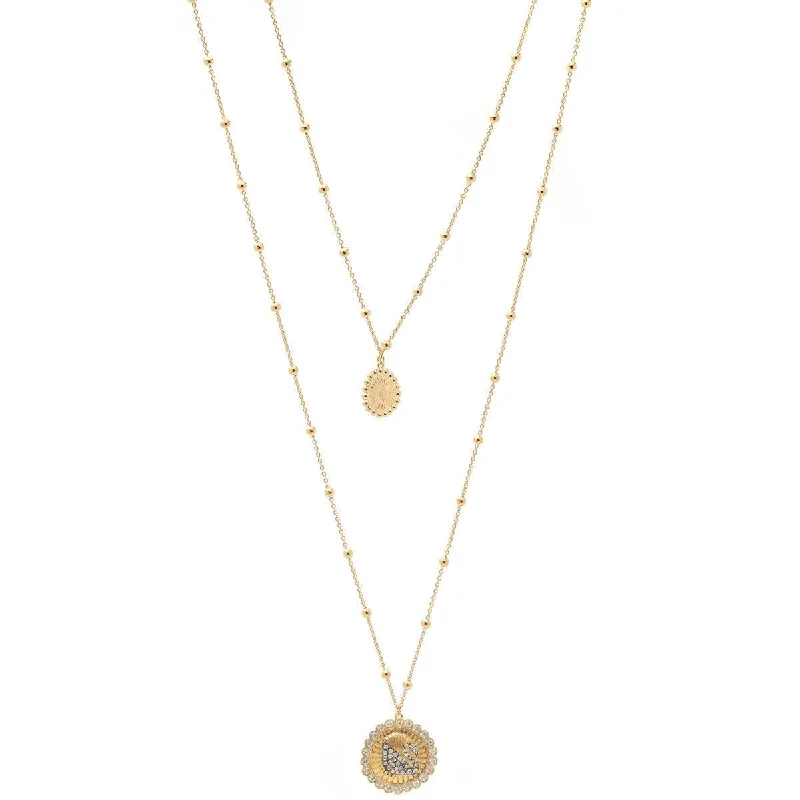 Women's necklaces subtle-twist-Swarovski Women's Necklace - Vintage Swan Gold Tone Crystal Pave | 5489220