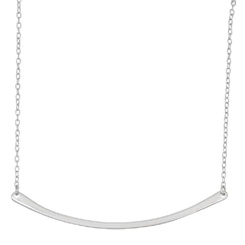 Women's necklaces cherished-piece-Sterling Silver Thin Curved Bar Necklace