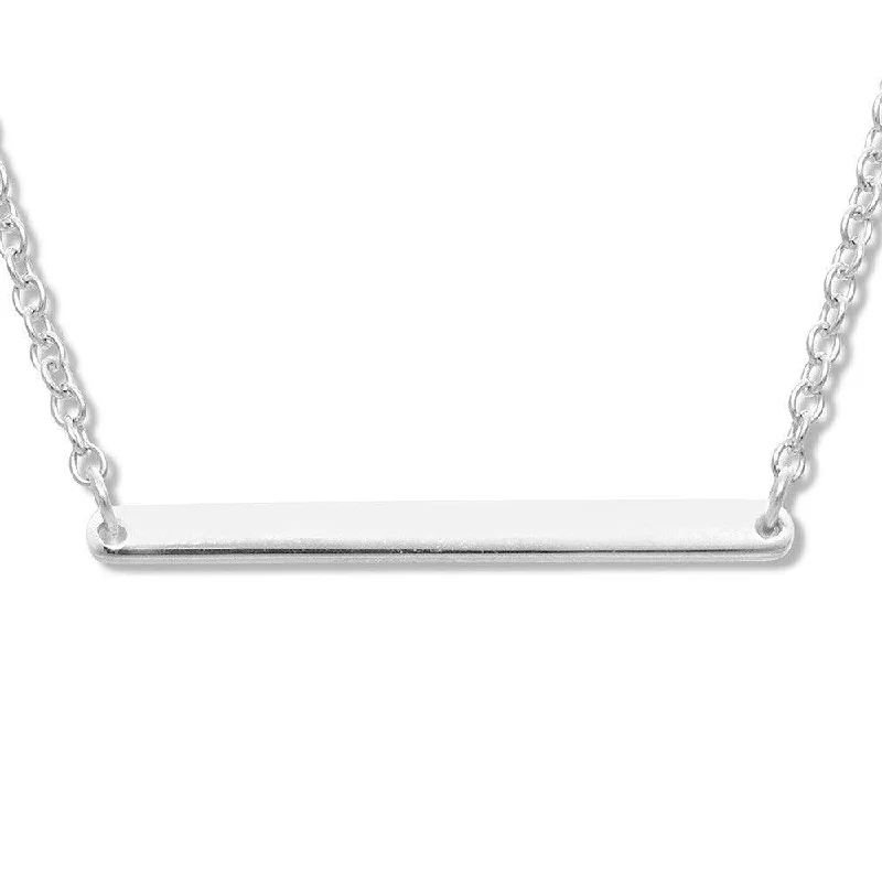 Women's necklaces luxe-peach-Sterling Silver Small Bar Design Necklace