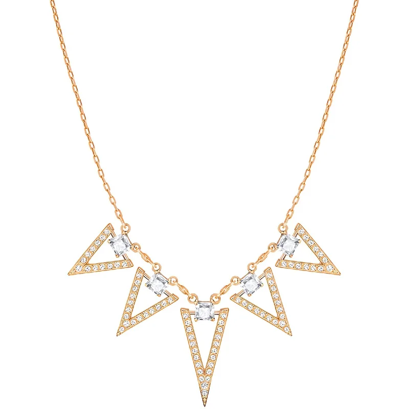 Women's necklaces open-link-Swarovski Women's Necklace - Funk Rose Gold Plated with Square Cut Stones | 5241273