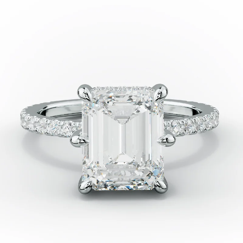 Women's engagement rings proposal-luxe-Chloe Six Prong Emerald Cut Diamond Engagement Ring