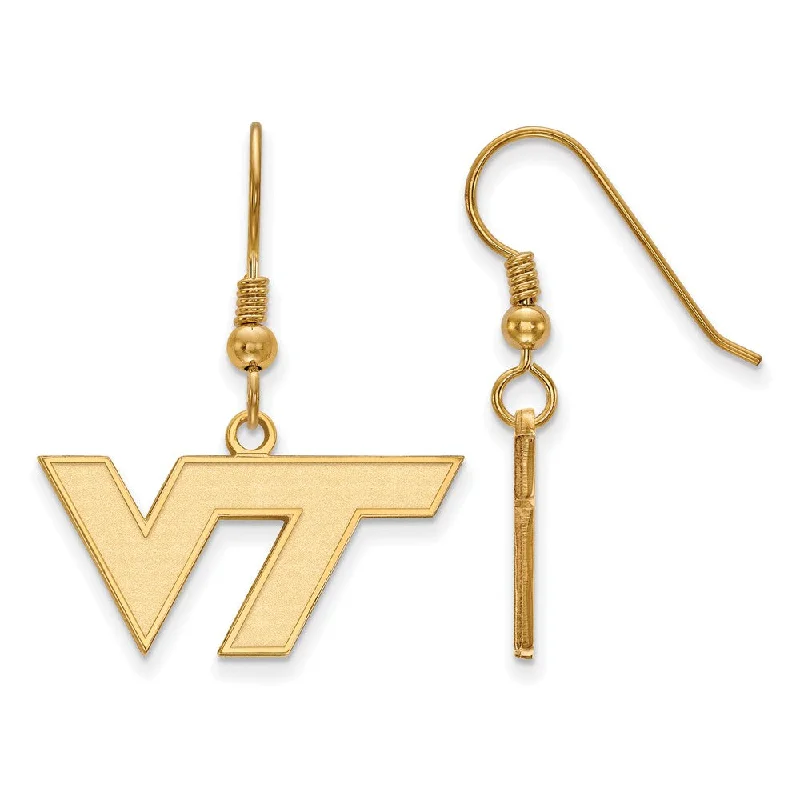 Women's earrings faint-glow-14k Gold Plated Silver Virginia Tech SM Dangle Earrings