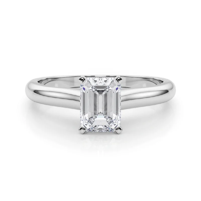 Women's engagement rings everlasting-glow-Isabella Emerald Diamond Solitaire Engagement Ring