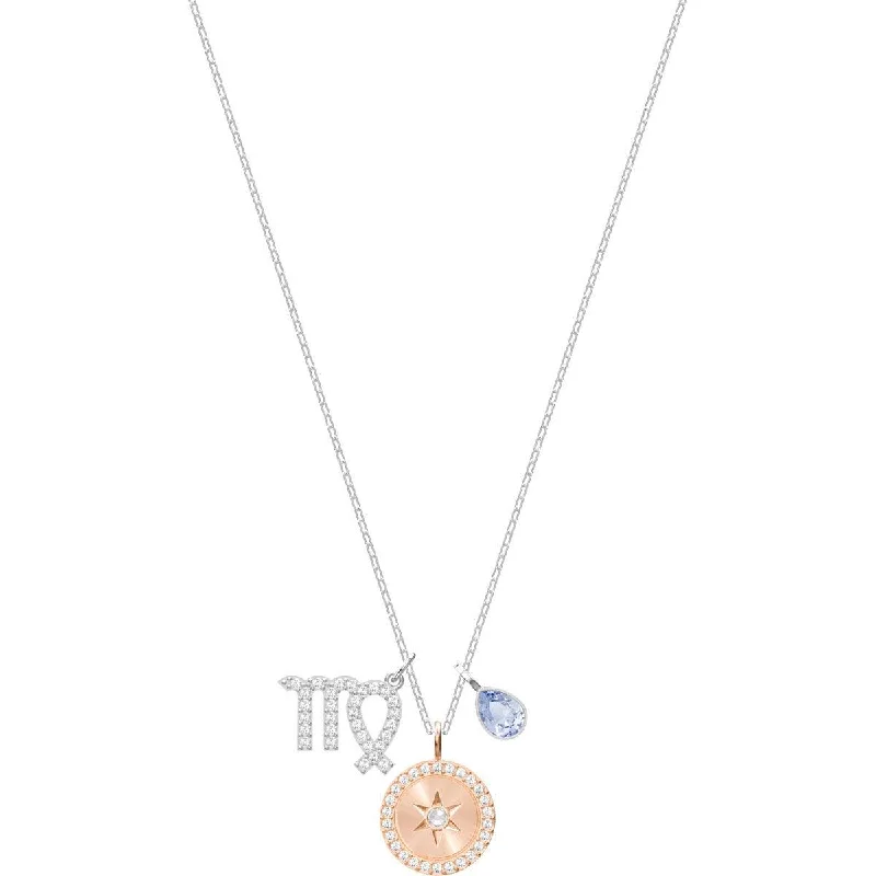 Women's necklaces aqua-marine-Swarovski Women's Pendant Necklace - Zodiac Virgo Sign Rhodium Plated | 5349224