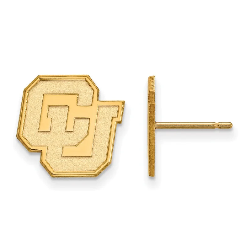 Women's earrings wispy-drop-14k Yellow Gold University of Colorado Small 'CU' Post Earrings