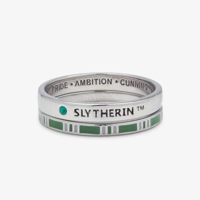 Women's rings fine-blush-Slytherin™ House Ring Stack