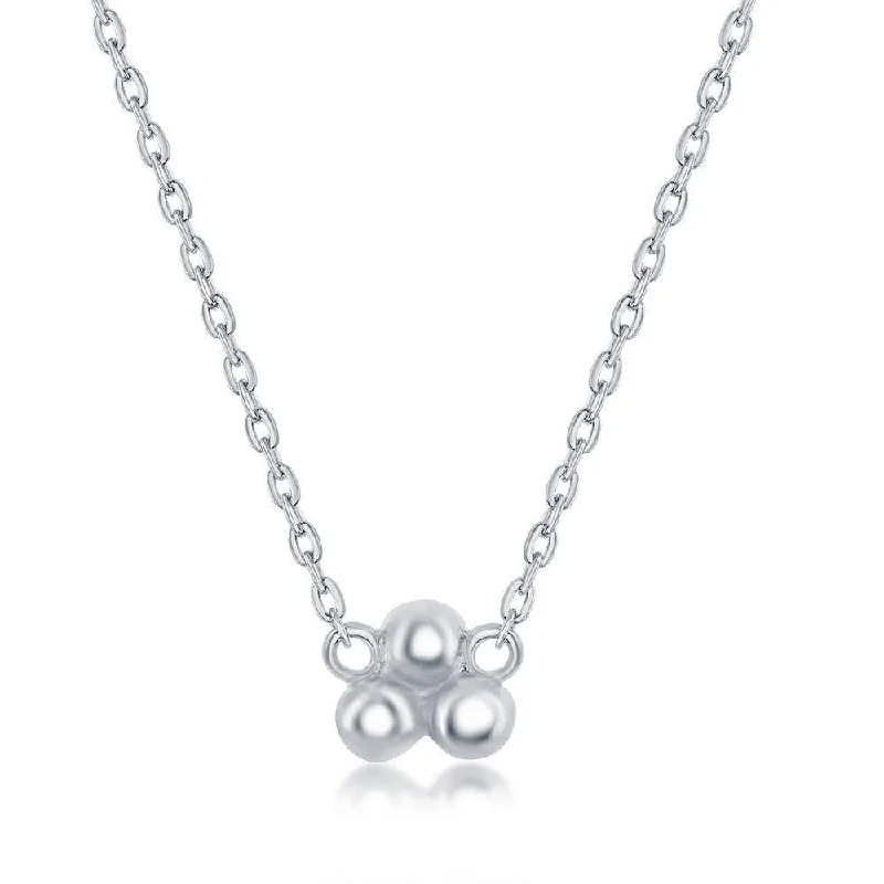 Women's necklaces luxe-crystal-Sterling Silver Triple Bead Necklace