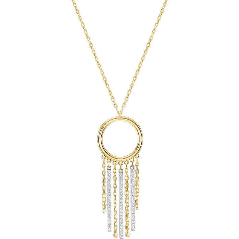 Women's necklaces ornate-glow-Swarovski Women's Necklace - Lyrebird Circle Crystal Fringed Pendant | 5381226