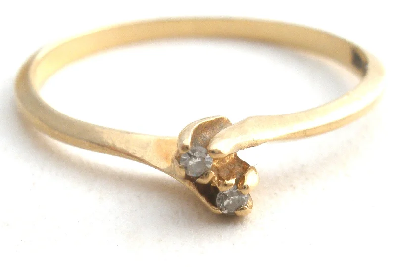 Women's rings playful-luxe-10K Gold Diamond Ring Size 6 Vintage