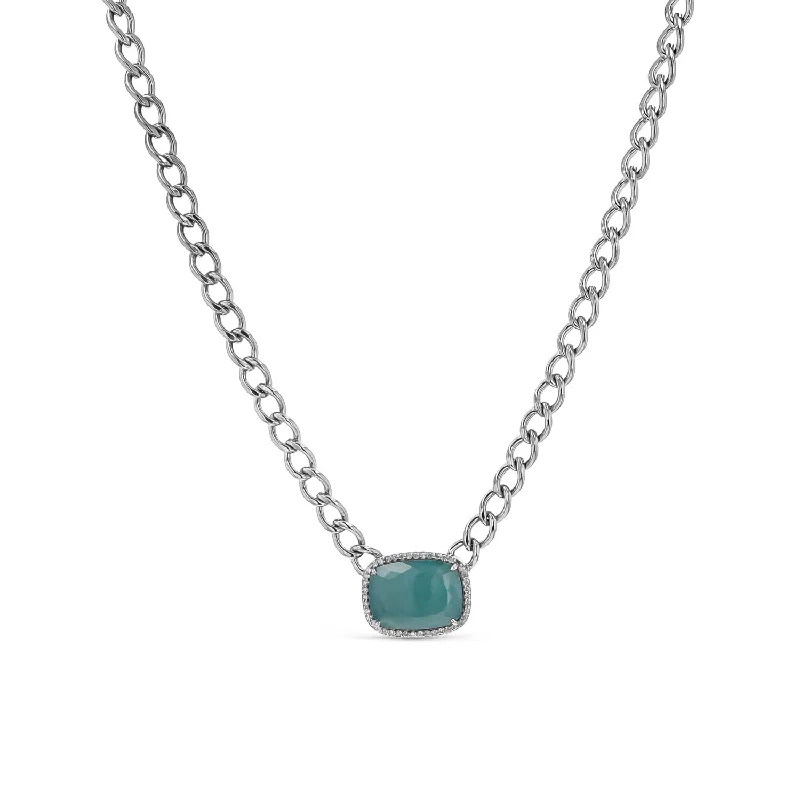 Women's necklaces futuristic-drop-Grandidiertie Pendant Necklace on Curb Chain  N0003143