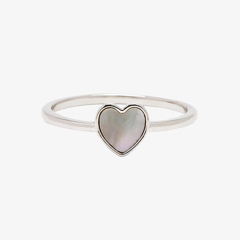 Women's rings floral-accent-Heart of Pearl Ring