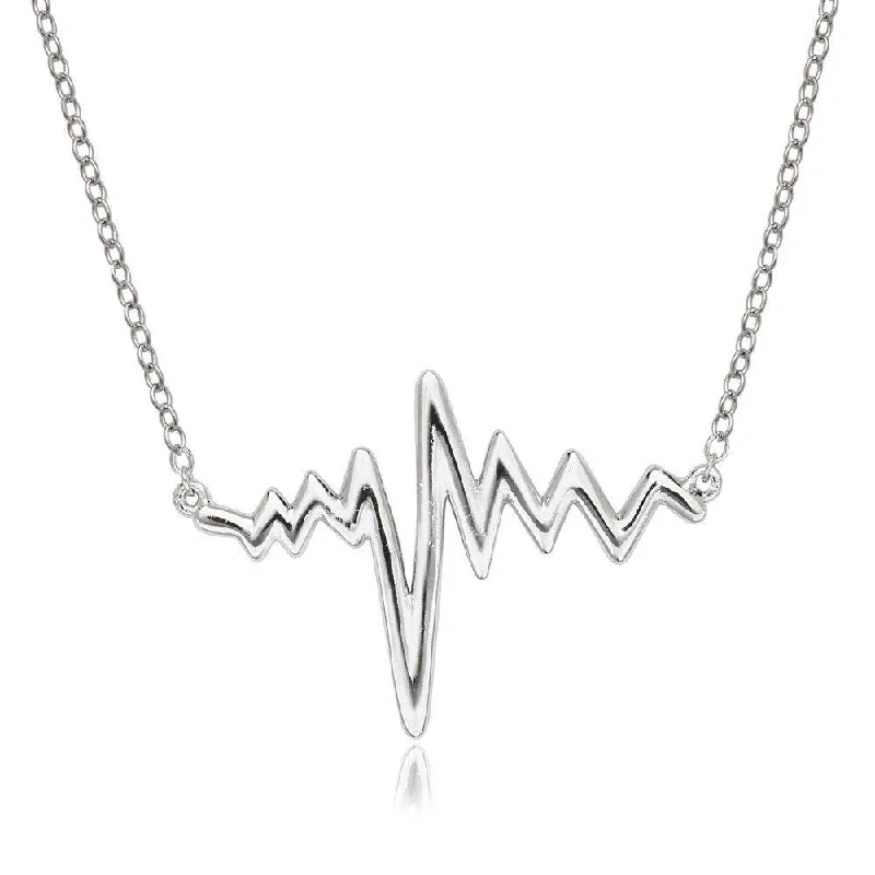 Women's necklaces vivid-swirl-Sterling Silver Heartbeat Necklace